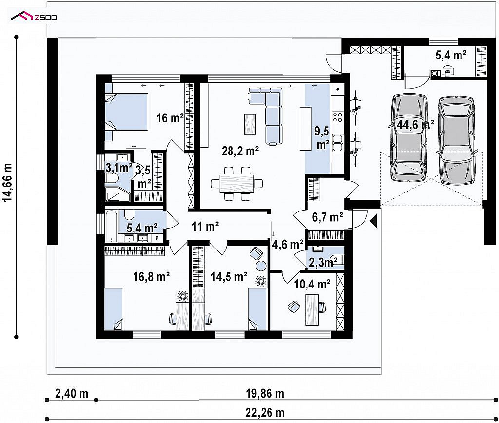 План дома 13 на 13 одноэтажный