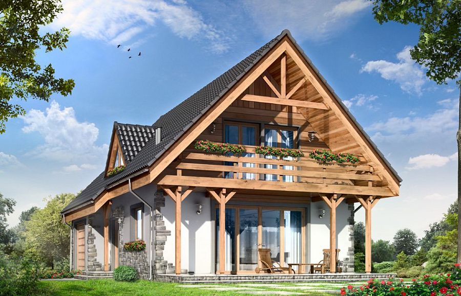 Дизайн деревянного дома снаружи